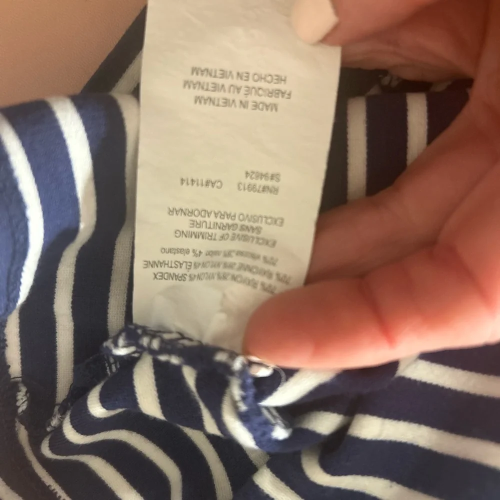 Jessica Simpson Maternity Navy Striped Zipper‎ Dress Medium nautical office
